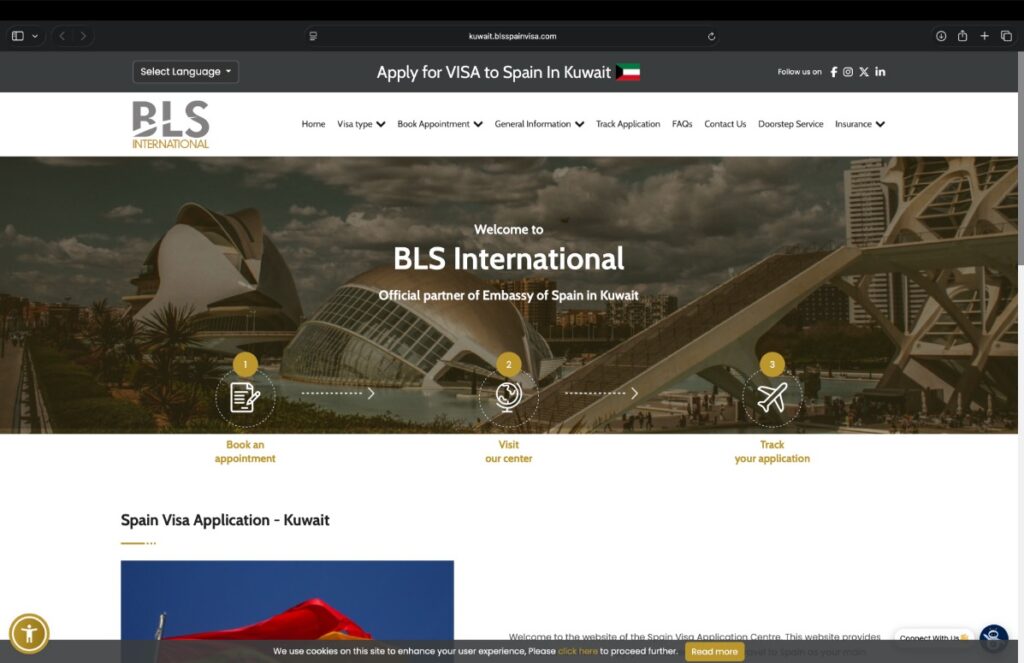 how-to-apply-spain-visa-from-kuwait-using-BLS-international
