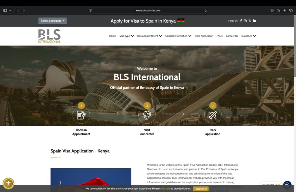 how-to-apply-spanish-visa-from-kenya-BLS-website