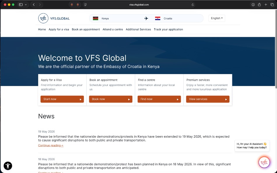 apply-Croatia-visa-from-kenya-VFS